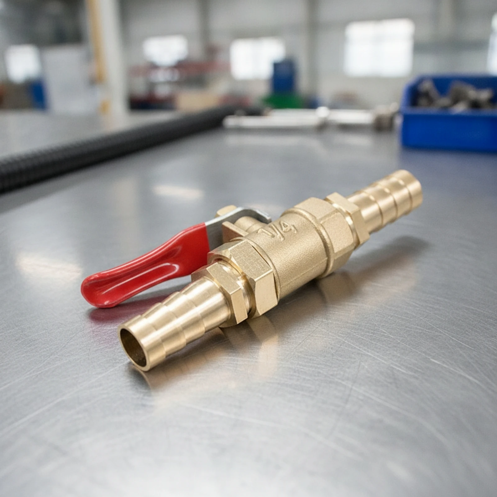 Brass Ball Valve with Lever Handle Quick Shutoff Inline Air Valve with Hose Barb Hose Barb Fitting Pneumatic Compact for DIYers - view 4