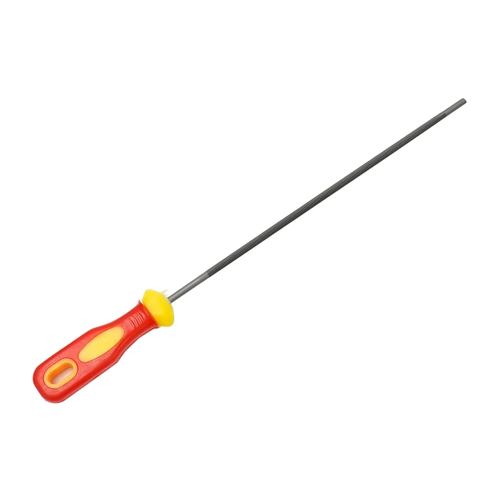 Chainsaw File with Handle 4.0mm 4.8mm 5.5mm High Carbon Steel Sharpening Tool Ergonomic Plastic Grip for Chains