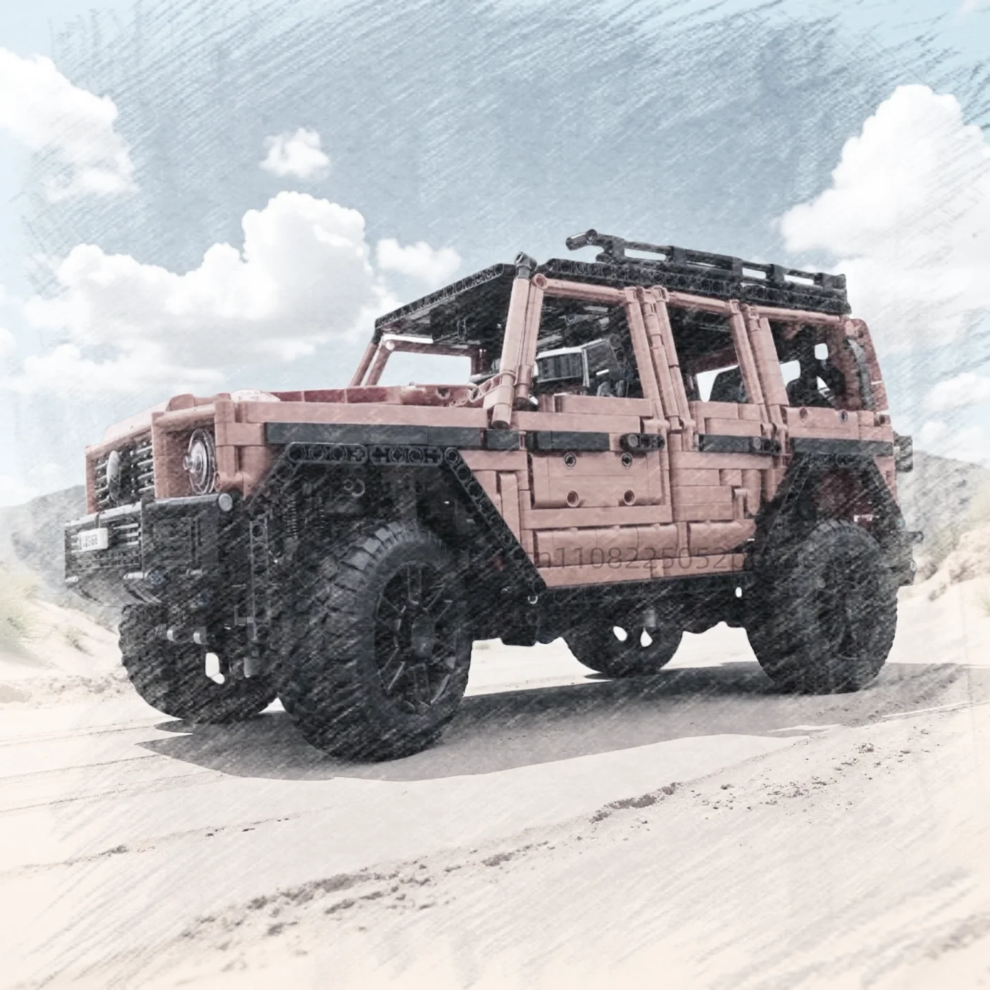 

MOC автомобиль внедорожный супер автомобиль 2000 + шт. украшение интерьера сборка кирпичи для мальчиков и девочек рождественские подарки