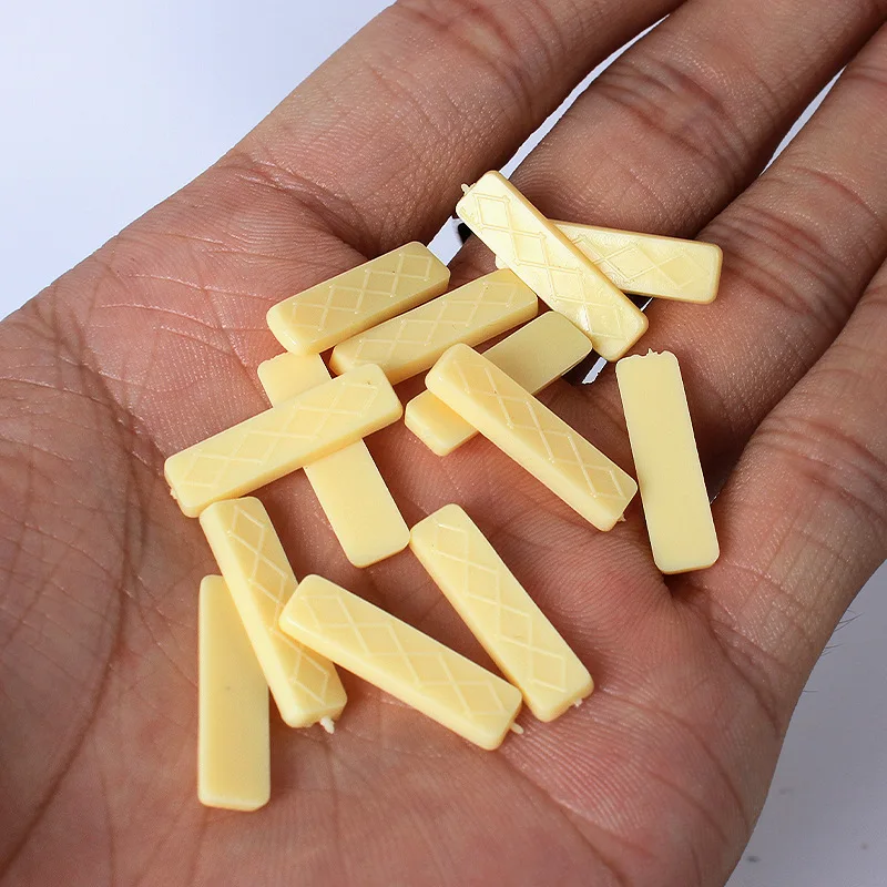 20pcs Mini Wafer Biscuit Cookie PVC Fake Food Model DIY Realistic Wafer Dessert Decoration Charm Miniature Ornament Decoration