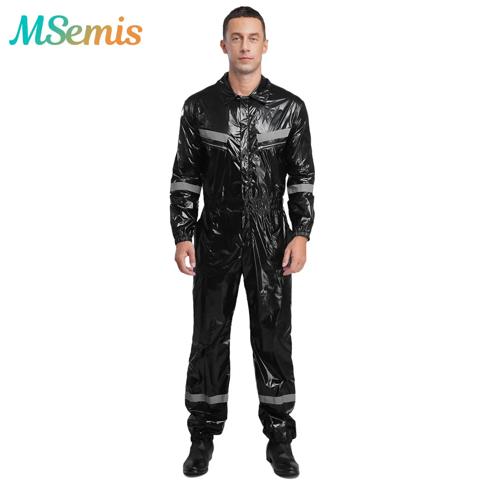 

Мужской защитный светоотражающий рабочий комбинезон, униформа, одежда для распыления краски, светоотражающая рабочая одежда с длинными рукавами и молнией спереди, комбинезон, комбинезон