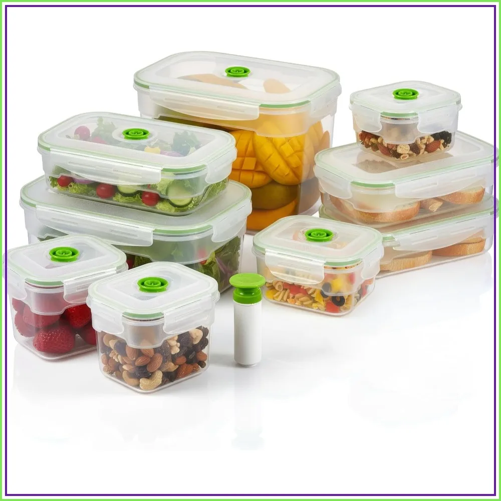 

Vacuum Seal Food Containers 19-Piece Set – Keep Food Fresh 5X Longer, BPA-Free, Airtight Meal Prep & Leftovers