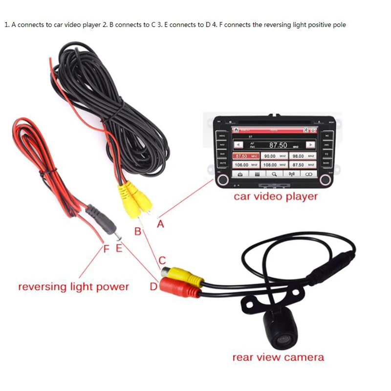 Kabel wideo RCA 6/10/15M do samochodowej kamery cofania Adapter przedłużacza AV do monitora multimedialnego samochodu zapasowego Kabel DC — zdjęcie produktu 3