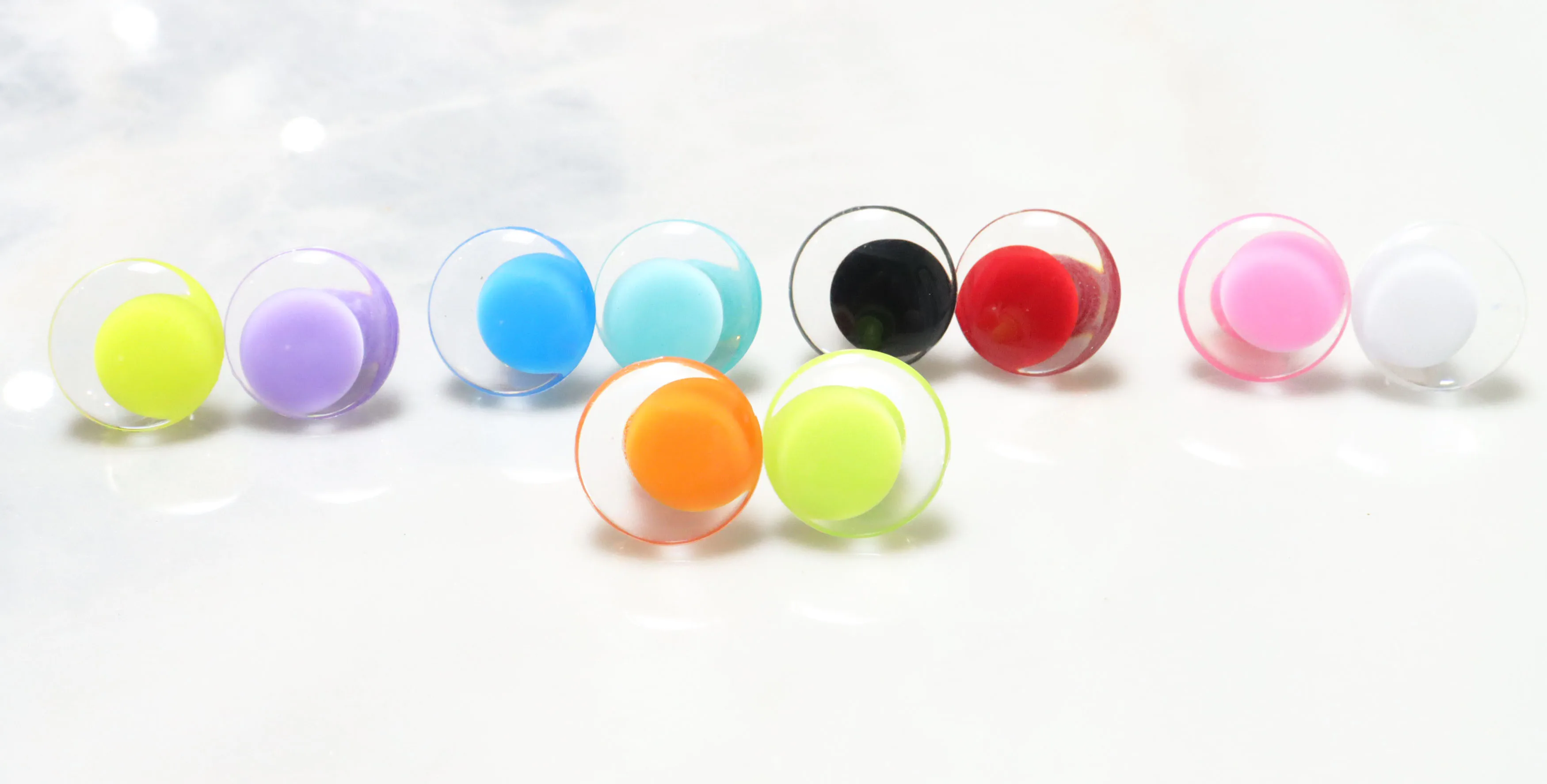 mix 10colors pupil clear colorful safety eyes  25mm 30mm 3D Comical round gliter toy eyes with hard washer with glitter