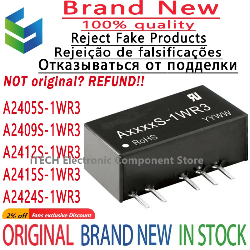 5pcs/lot Original A2405S-1WR3 A2409S-1WR3 A2412S-1WR3 A2415S-1WR3 A2424S-1WR3 DIP-5 100% New and Genuine