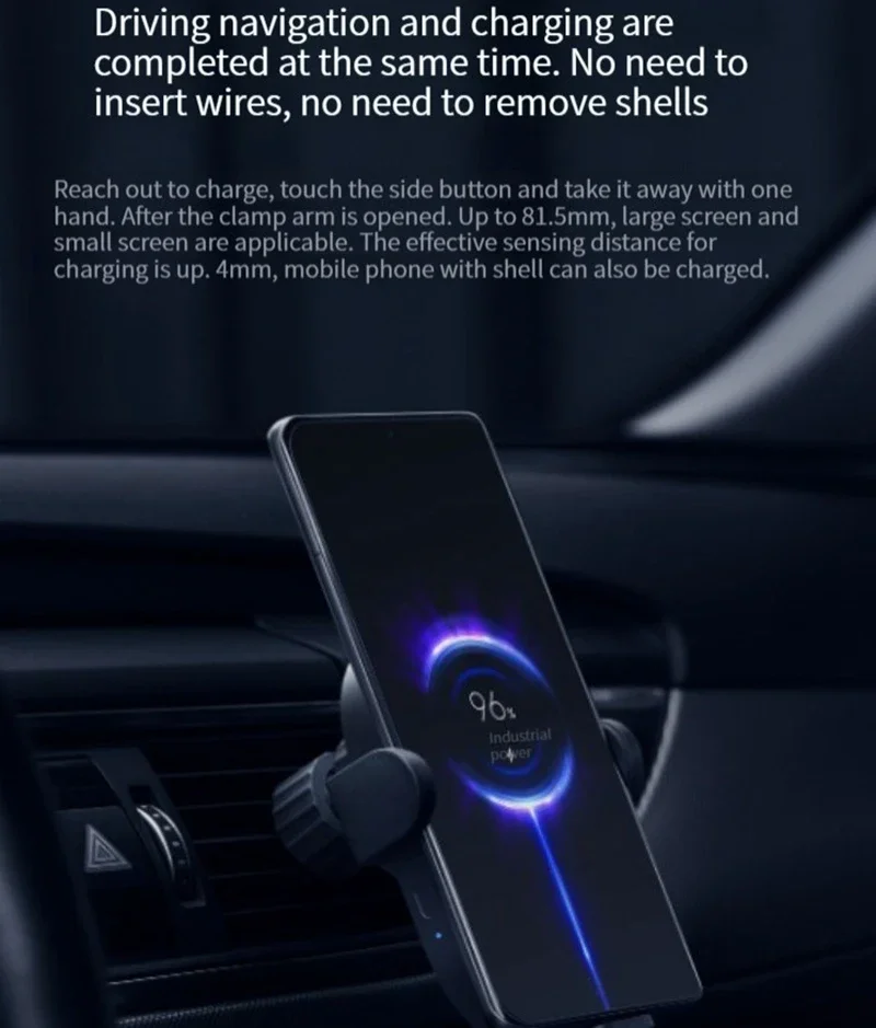 Original Xiaomi 30W Max Wireless Car Charger Auto Fast Quick Charging Support Power-Off and Inductive Expansion Phone Holder