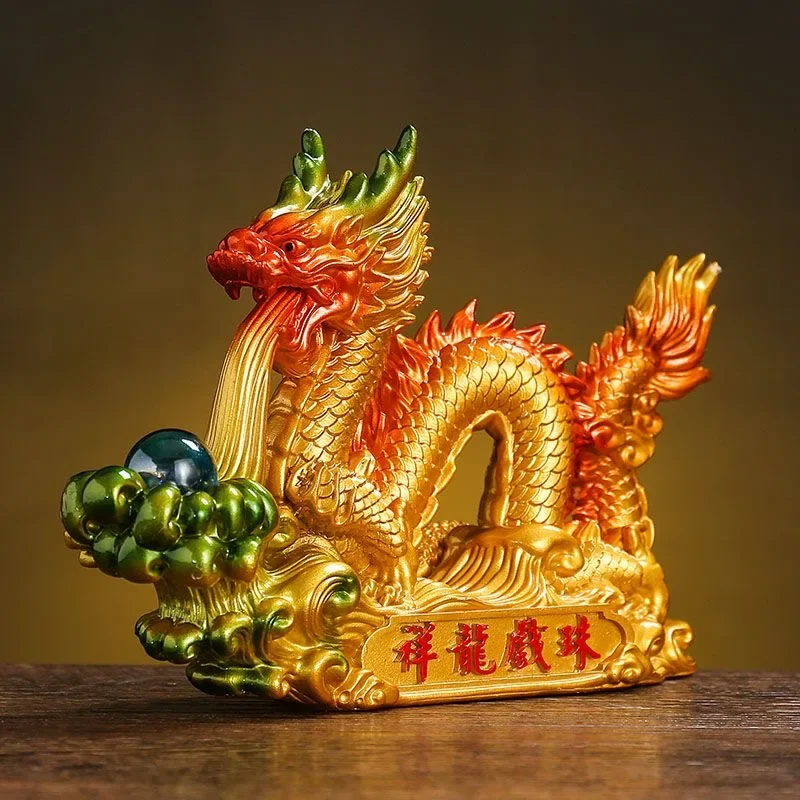 Feng Shui Color Chinese Dragon Fortune OrnamesWealth Attract Dragon Crafts Home Desktop Decor Office Store Opening Gifts