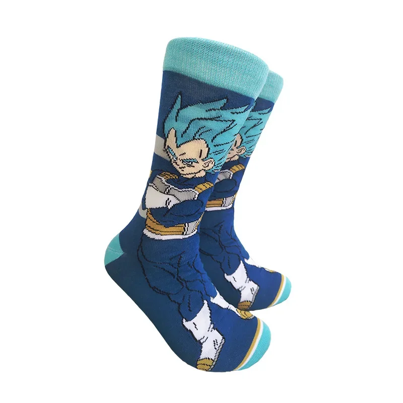 Ragon Ball Son Goku Anime Socks Men Cartoon Hip Hop Print Skateboard Socks Personality Casual Cotton Long Sock Breathable Sock