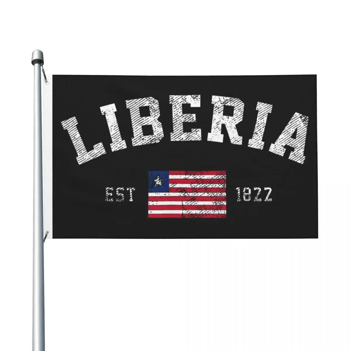 Liberia Est 1822 Liberian Flag Independence Day Flag 90X150cm Flags Banner with 2 Grommets for Hanging For Indoor Outdoor Decor