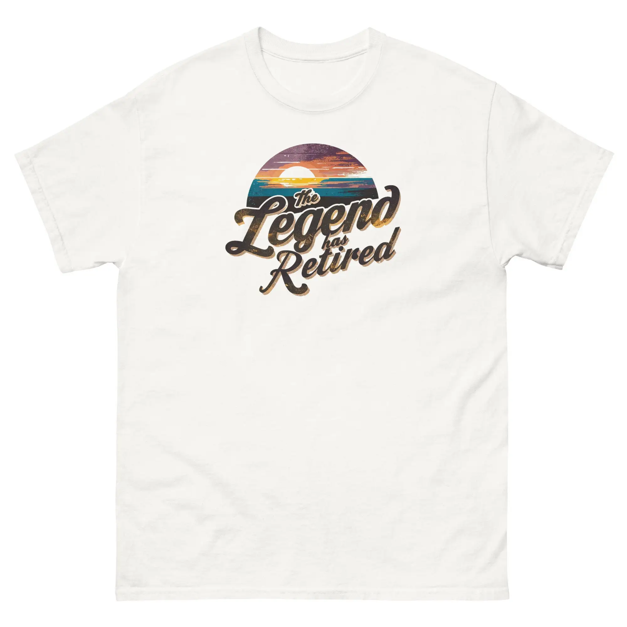 The Legend Has Retired Awesome Retirement Party For Parents Or Relatives Friends and Co workers Men's classic tee