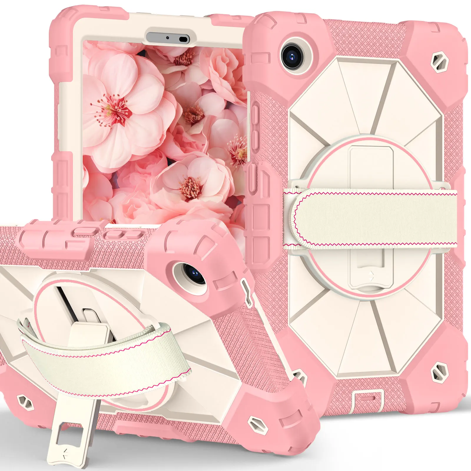 For Lenovo Tab One 8.7 K9 TB305FU 2025 Tablet Stand Case Thick Heavy Duty Shockproof with Rotating Kickstand Cover