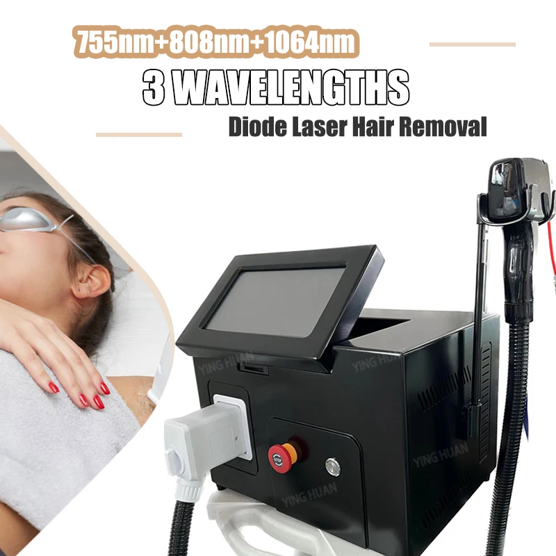 

Best Depiladora Nose hair Laser New Black Ice Platinum Cooling System Skin Care 808nm Diode Laser Hair Removal Machine 3-Wave