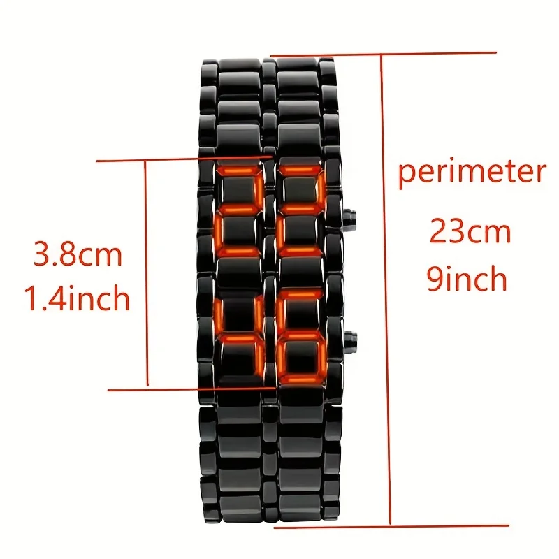 Fashion LED Lava Bracelet Watch Couple Chain Watch Volcano Lava Watch Electronic Watch Binary Double Row Light