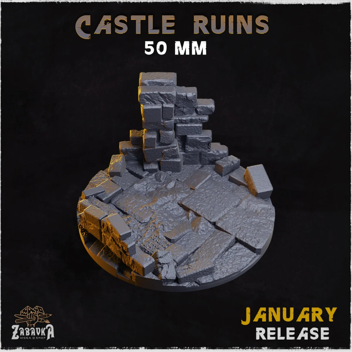 Dnd Miniatures Figures 3d Printing DND War Chess Model Castle Ruins Base DIY Universal Platform Model