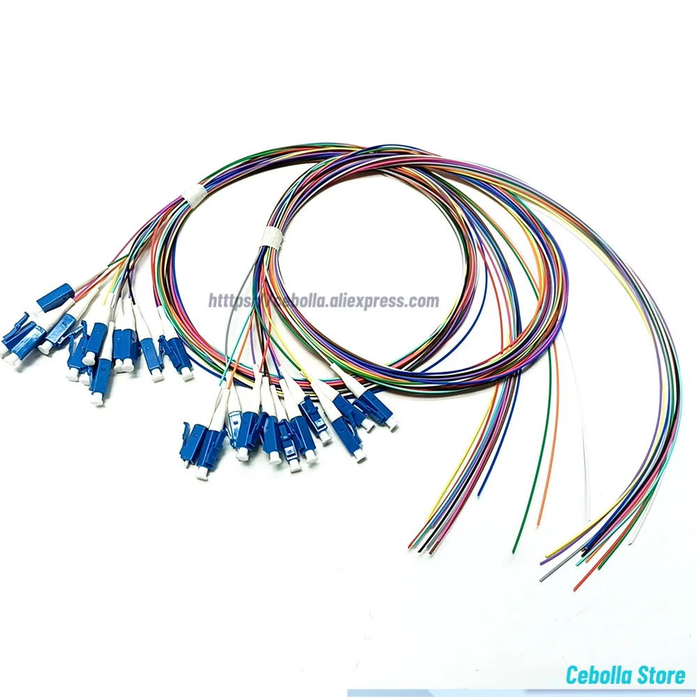 1pc 12 Colorful Fiber Optic Pigtail LC/UPC 0.9mm Fibre Optics Single Mode Fiber Pigtail 1.5M Fibra Optica
