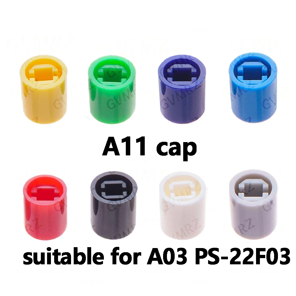 20PCS Black Red  White Yellow Green A11 cap are suitable for A03 PS-22F03 6pins Directly key switch self-locking  Blue Cap