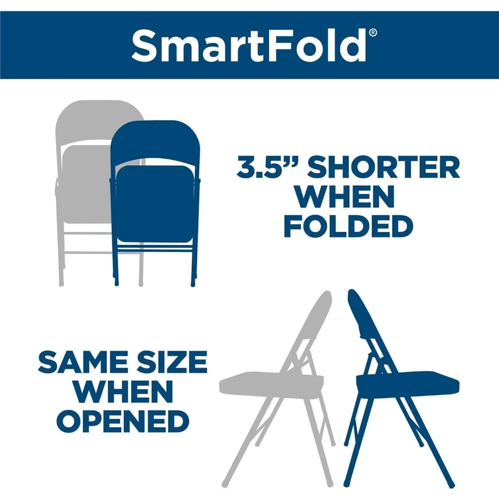 SmartFold All-Steel Folding Chair, 4-Pack