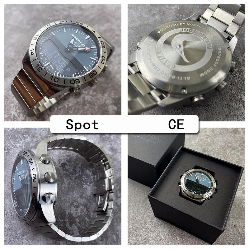 Men Dual Display Diving Watch 200M Waterproof, Smart Business Sports Wristwatch with Pedometer Altimeter Barometer for Swimming