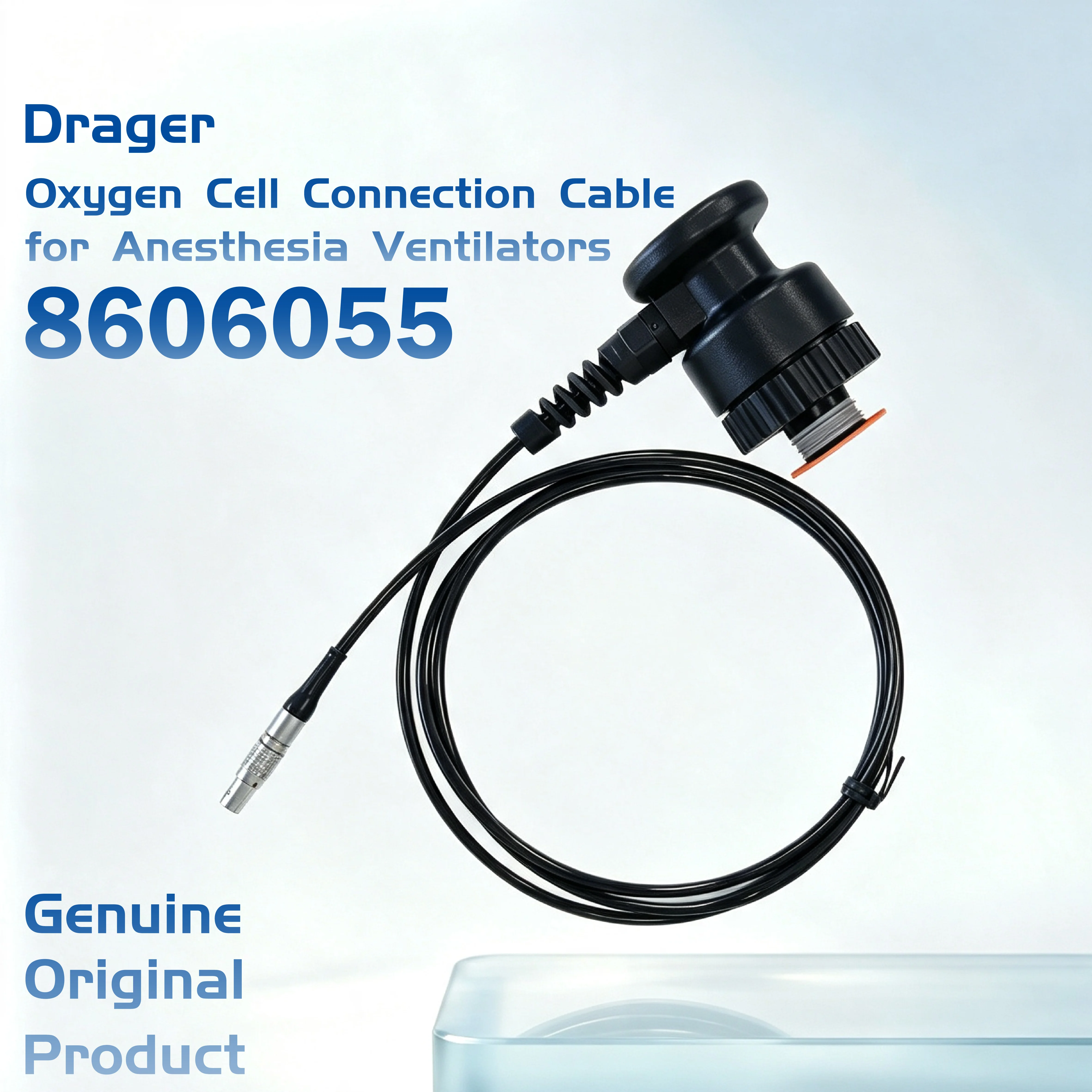 PN:8606055  Drager Oxygen Sensor Housing Holder With Cable for Fabius New Original