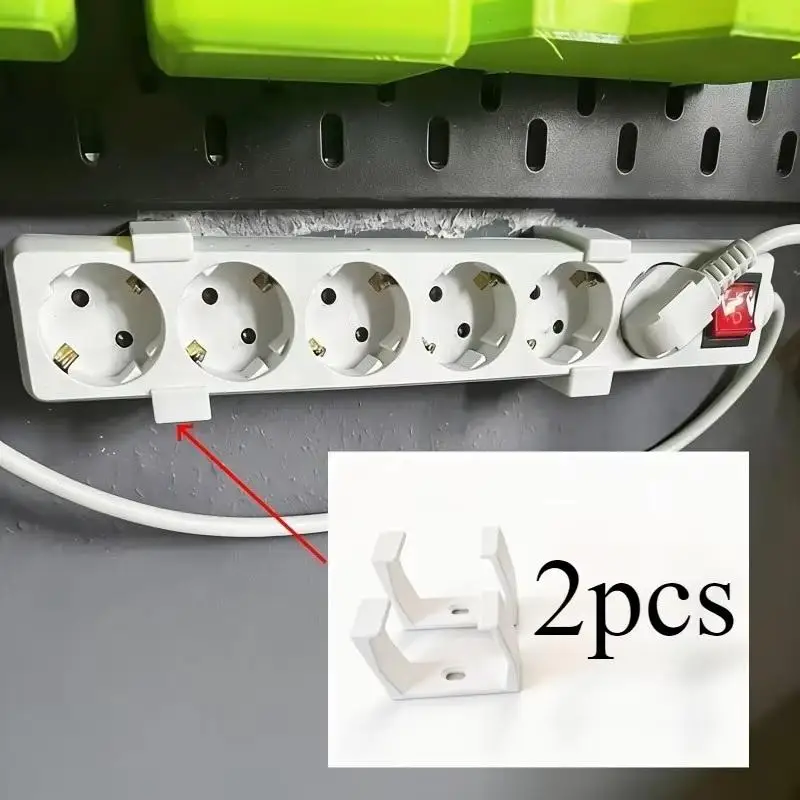 3D Printed Power Strip Wall Mount Fixer 2Pcs White Black Outlet Holder for Small Apartment Space Saving
