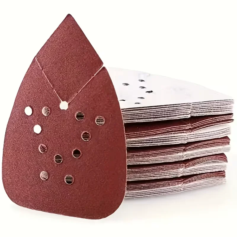 12pcs Sanding Pads for Mouse Sanders 12 Holes Hook Loop Triangle Palm Sander Sanding Sheets Decker Mouse Sanders