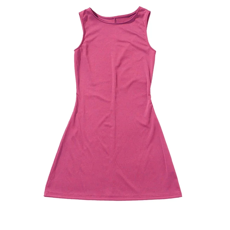 Woman Dress Sleeveless Knit Slim A-Line Female O-Neck Seveless Mini Dresses Sheath 2024 Summer Clothing Streetwear Y2K Qtraf2411