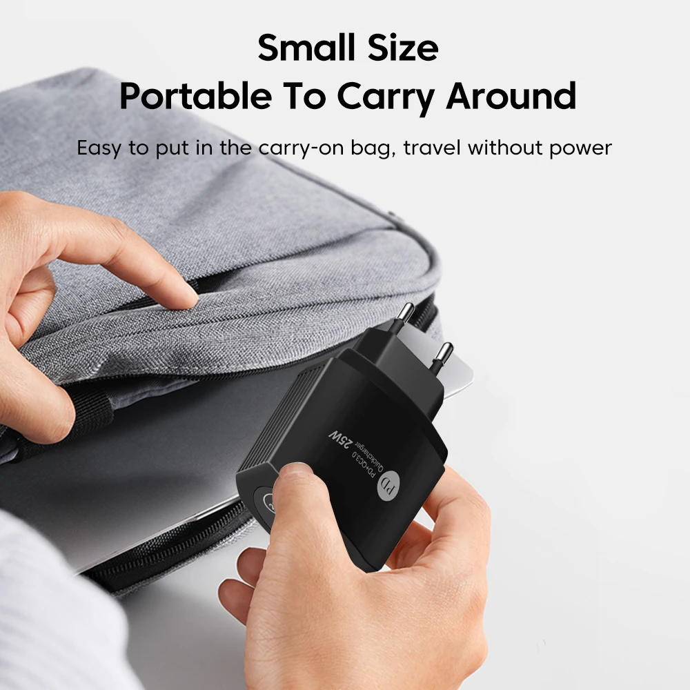 Dual Port USB C Charger PD 25W Fast Wall Charger adapter For Xiaomi Samsung Huawei iPhone 12 11 Pro Max QC 3.0 Type C Cargador