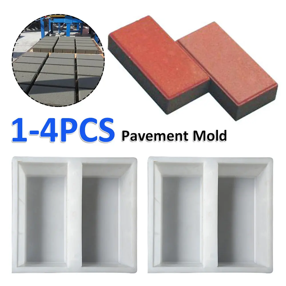 1-4PCS Brick Stone Mold Garden Pavement Mold Courtyard Walkway Path Concrete DIY Paving Cement Road Mold Brick for Garden Decor