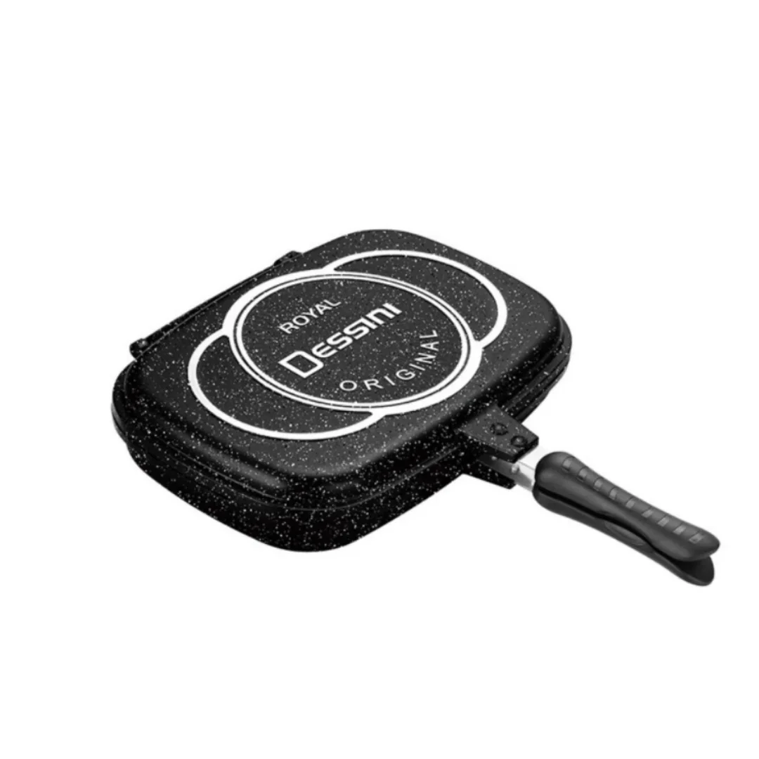 مقلاة GIYOCA على الوجهين، مقلاة شواء 32/36/40 سم، مقلاة شواء للطهي ذات ضغط مزدوج، وعاء شواء محمول للمنزل #5