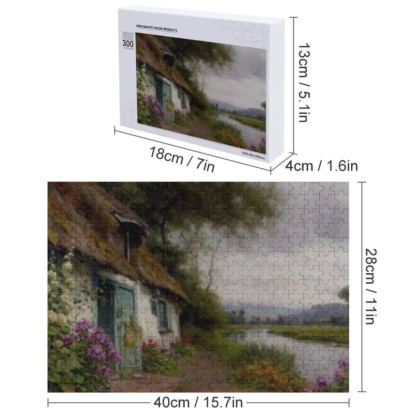 A Riverside Cottage - 루이스 애스턴 나이트 리버사이드 코티지 아트웍 직소 퍼즐 직소 맞춤형 게임 어린이 퍼즐