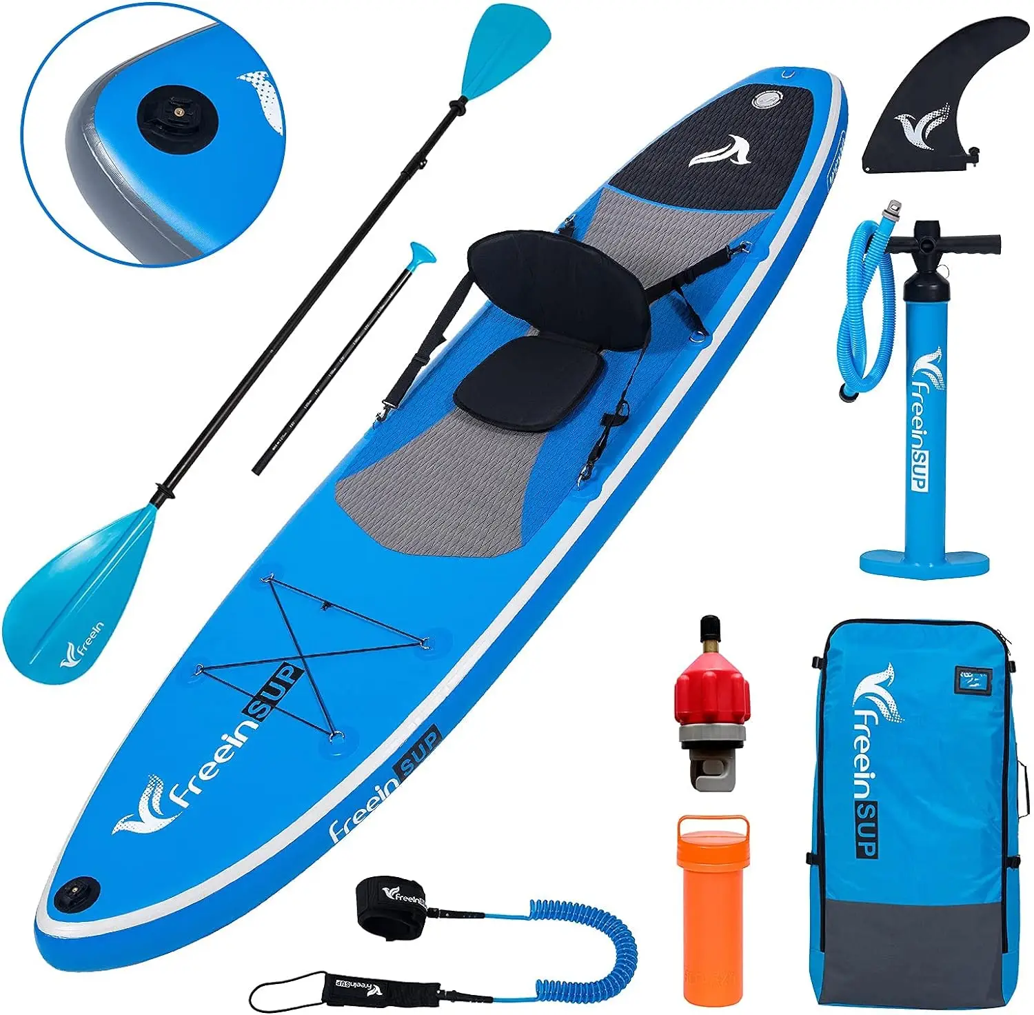 

Stand Up Paddle Board Kayak SUP Inflatable Stand up Paddle Board SUP 10'/10'6”x31 x6, 2 Blades Paddle, Dual Action Pump,