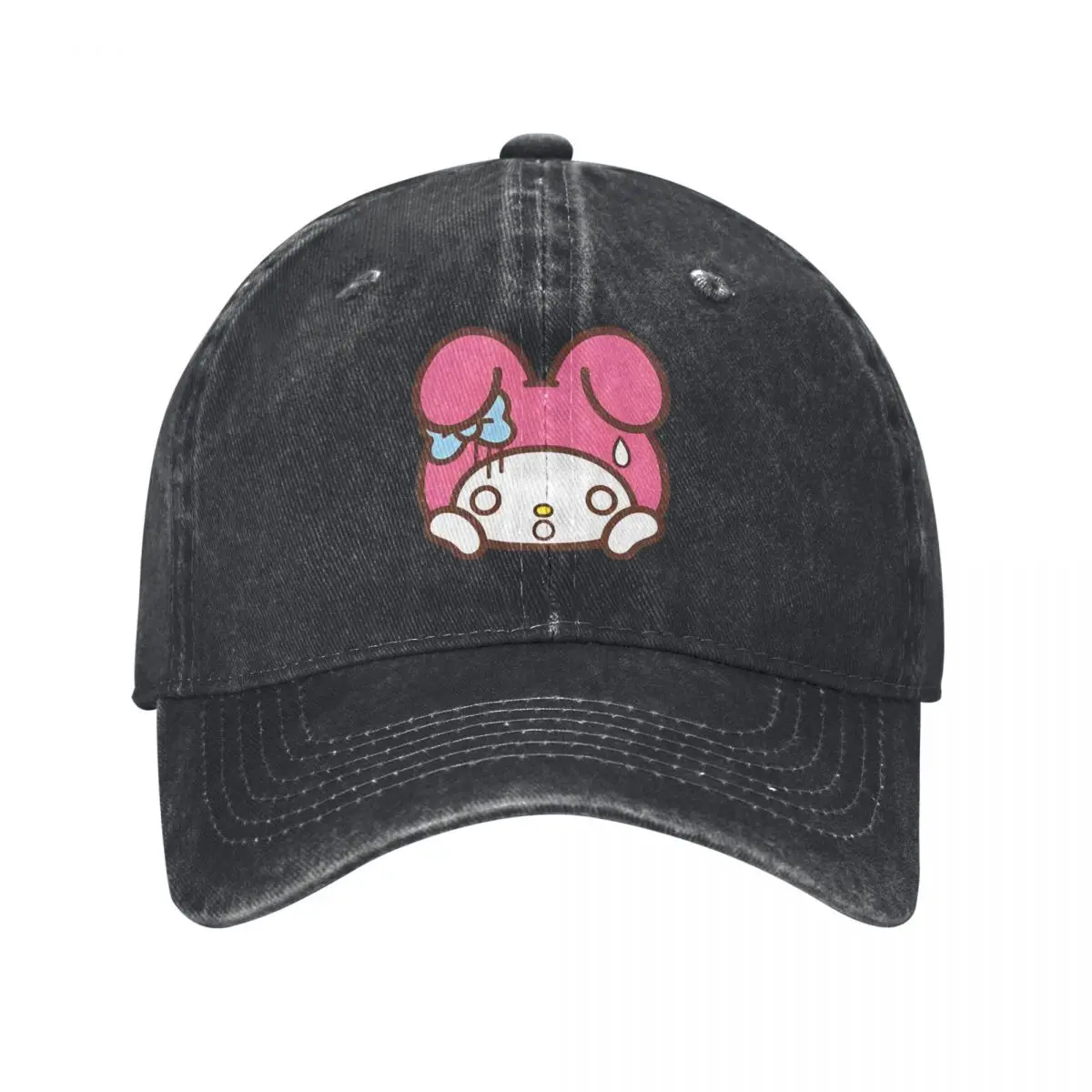 Scary My Melody Cute Cartoon Unisex Style Baseball Caps Japanese Anime My Melo Distressed Washed Hats Cap Retro Outdoor Headwear