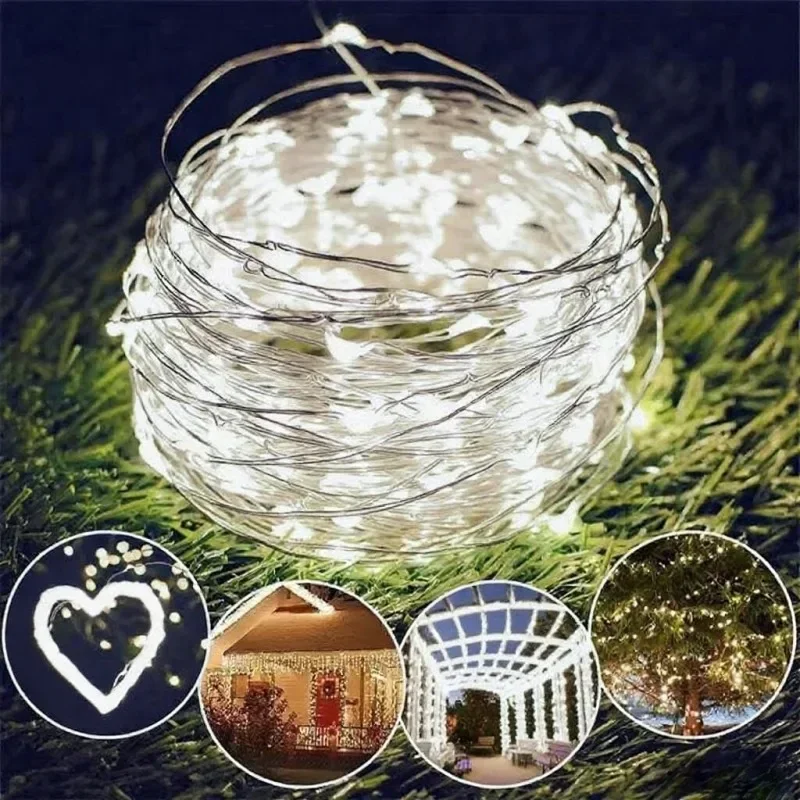 USB LED String Lights Copper Silver Wire Garland Light for Indoor Outdoor Wedding Party Tree Home Festival Garden Decoration