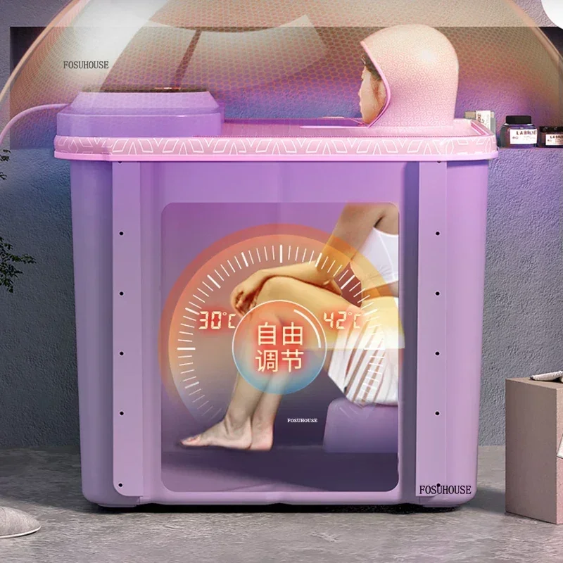 

Thickened Portable Bathtubs Home Full Body Sweat Steaming Constant Temperature Hot Tub Automatic Heating Adult Folding Bathtub Y