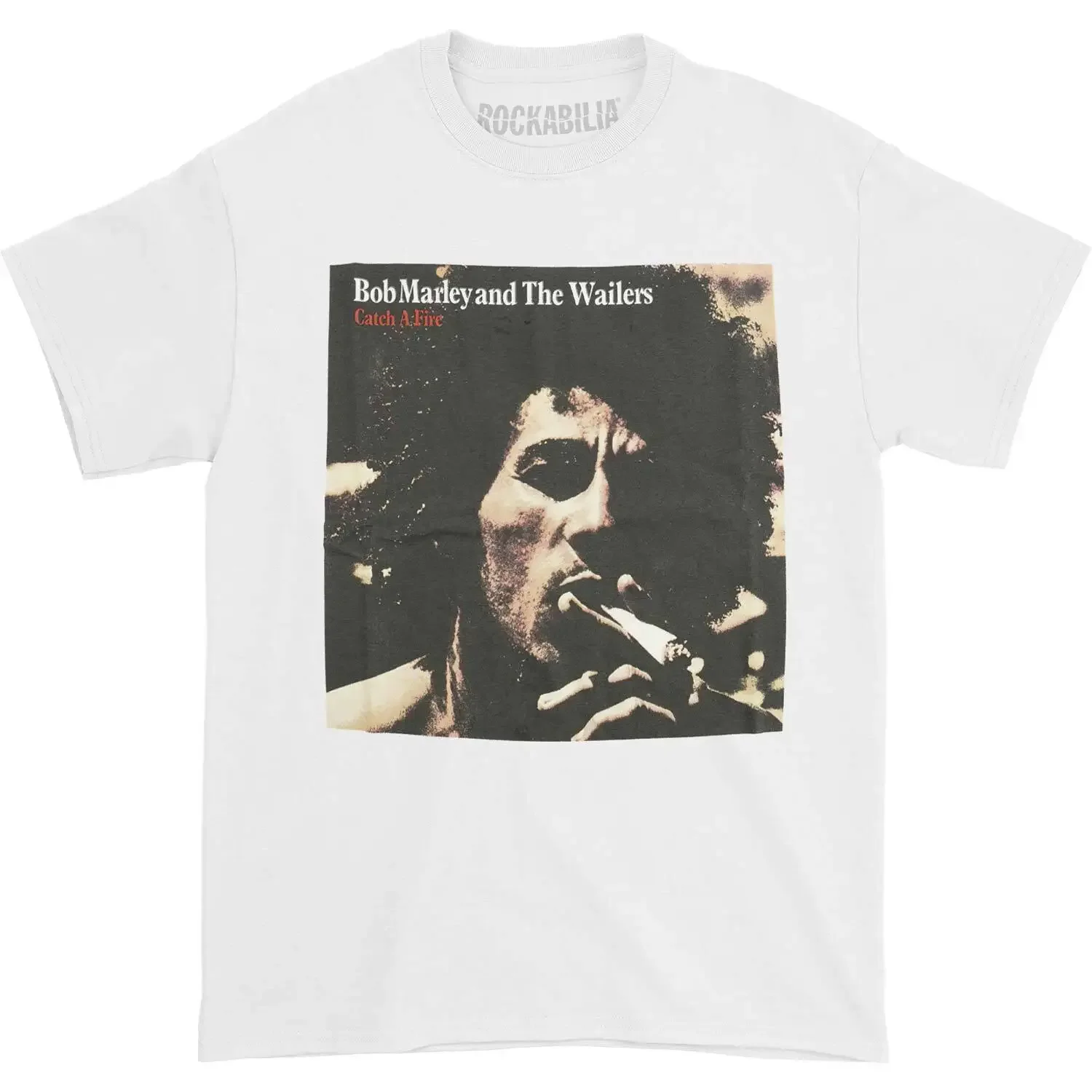 Men'S Bob Marley Catch A Fire Album T Shirt X Large White