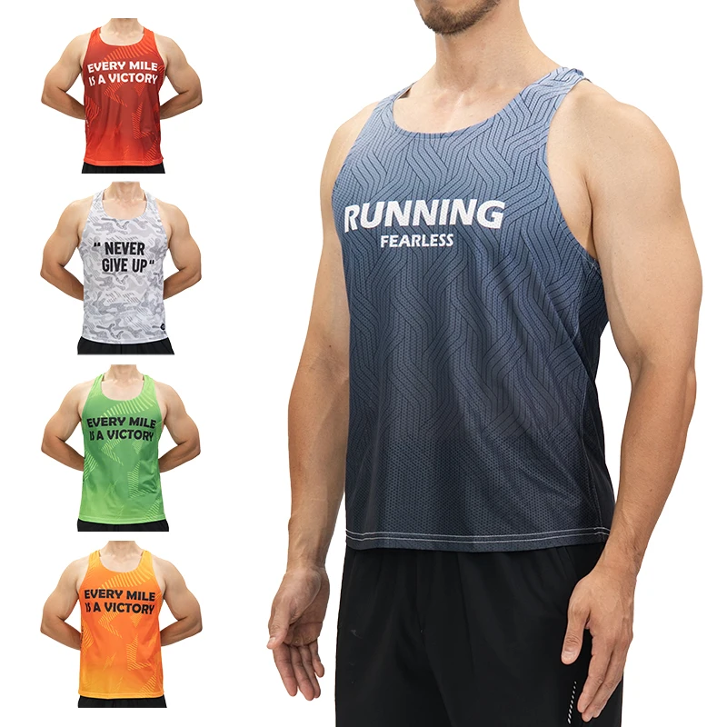 Men's Marathon Tank Ultralight Running Vest Shirt Loose Dry Fit Workout Sleeveless T-Shirt Outdoor Jogging Training Clothing
