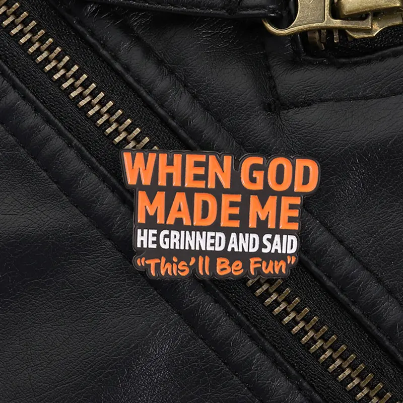 Humorous Slogan Brooch Enamel Pin Funny Words Badge Colorful Letter Lapel Pin Fashion Accessory for Clothing Bag Hat