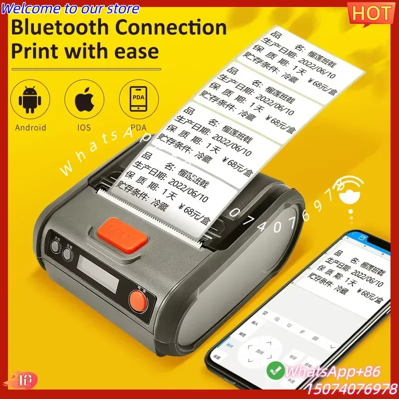 2026 2025 New 3 Inch 4 Inch Portable Barcode Thermal Label Printer 58 80 110mm QR Code Price Tag FBA Shipping Thermal Sticker