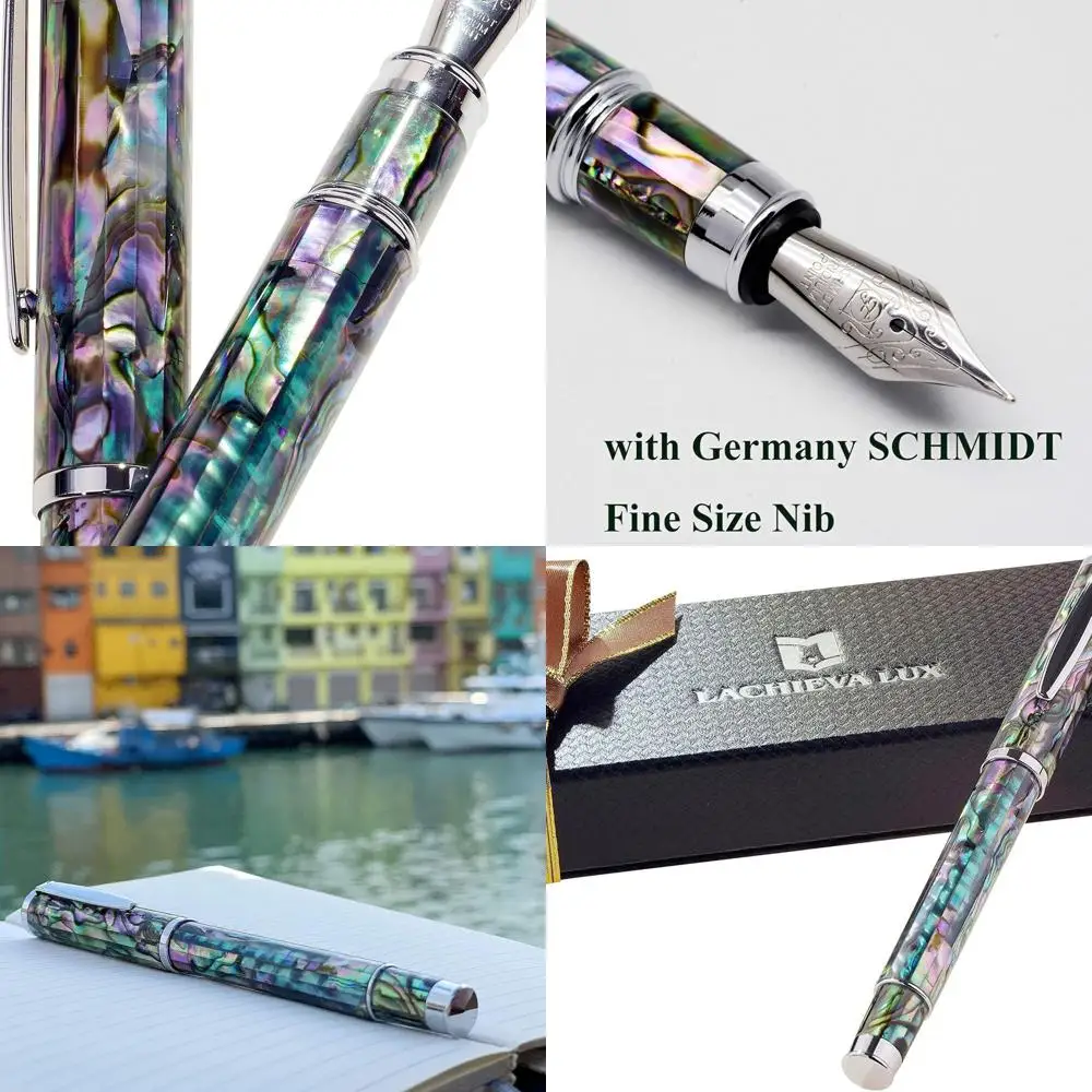 

Handcrafted Abalone Shell Fountain Pen with German Fine Nib, Smooth Writing, Refillable Converter, Luxury Calligraphy Pen & Gift