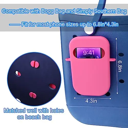 6.8 inch Cell Phone Holder for Bogge Bag Charm Silicon Phone Case Compatible with Boggs Bag for Full Series of iPhone