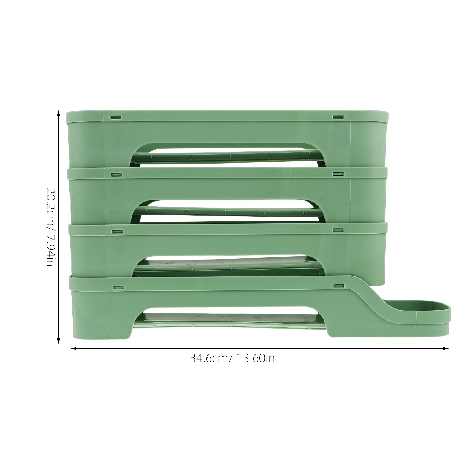 حاوية تخزين مكونة من 4 طبقات لتوفير مساحة الثلاجة لباب الثلاجة، صينية حامل بلاستيكية، صندوق قابل لإعادة الاستخدام، منظم الثلاجة،