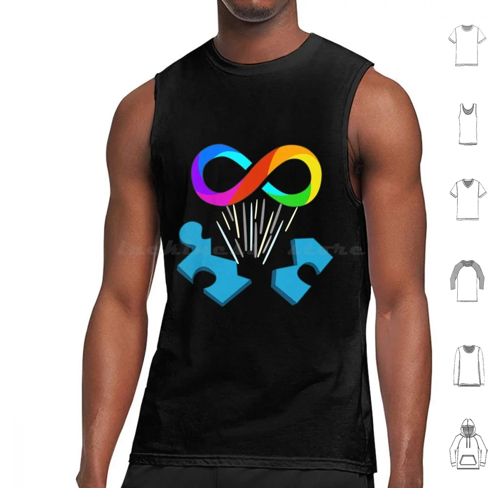 Autism Acceptance-Infinity Sign Tank Tops Print Cotton Autism Redinstead Autism Acceptance Neurodiversity