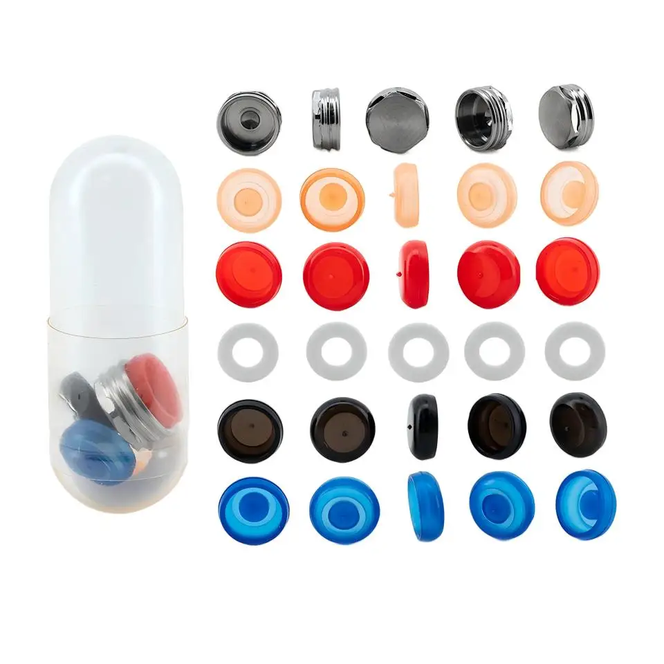 Universal Dental Locator Caps Overdenture Implant Attachment Silicone Male Caps Pink Blue Red Black Metal Housing Spacers Kit