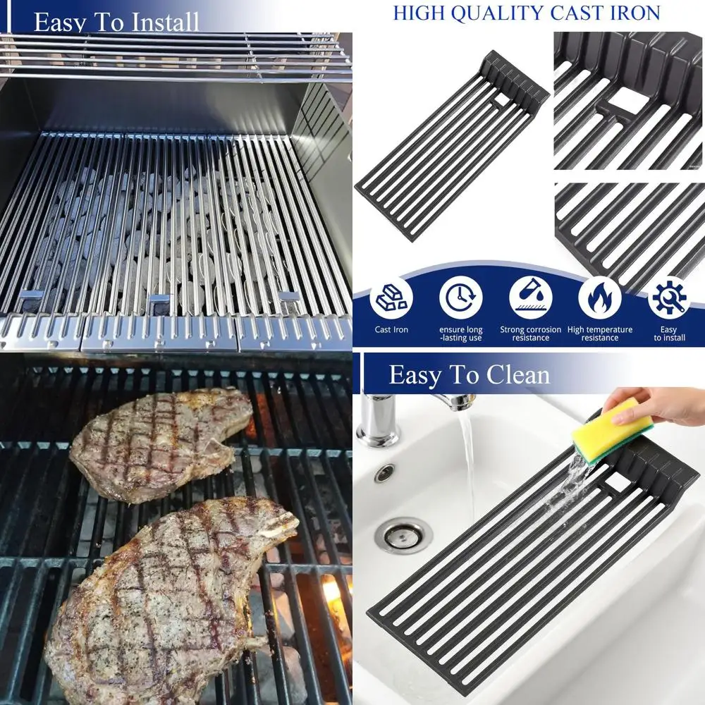 

3-Pack Matte Enamel Cast Iron Grates for Broilmaster Models D4, G-4, TSXPL, TSXPN, TXPL, TXPN, P4, U4