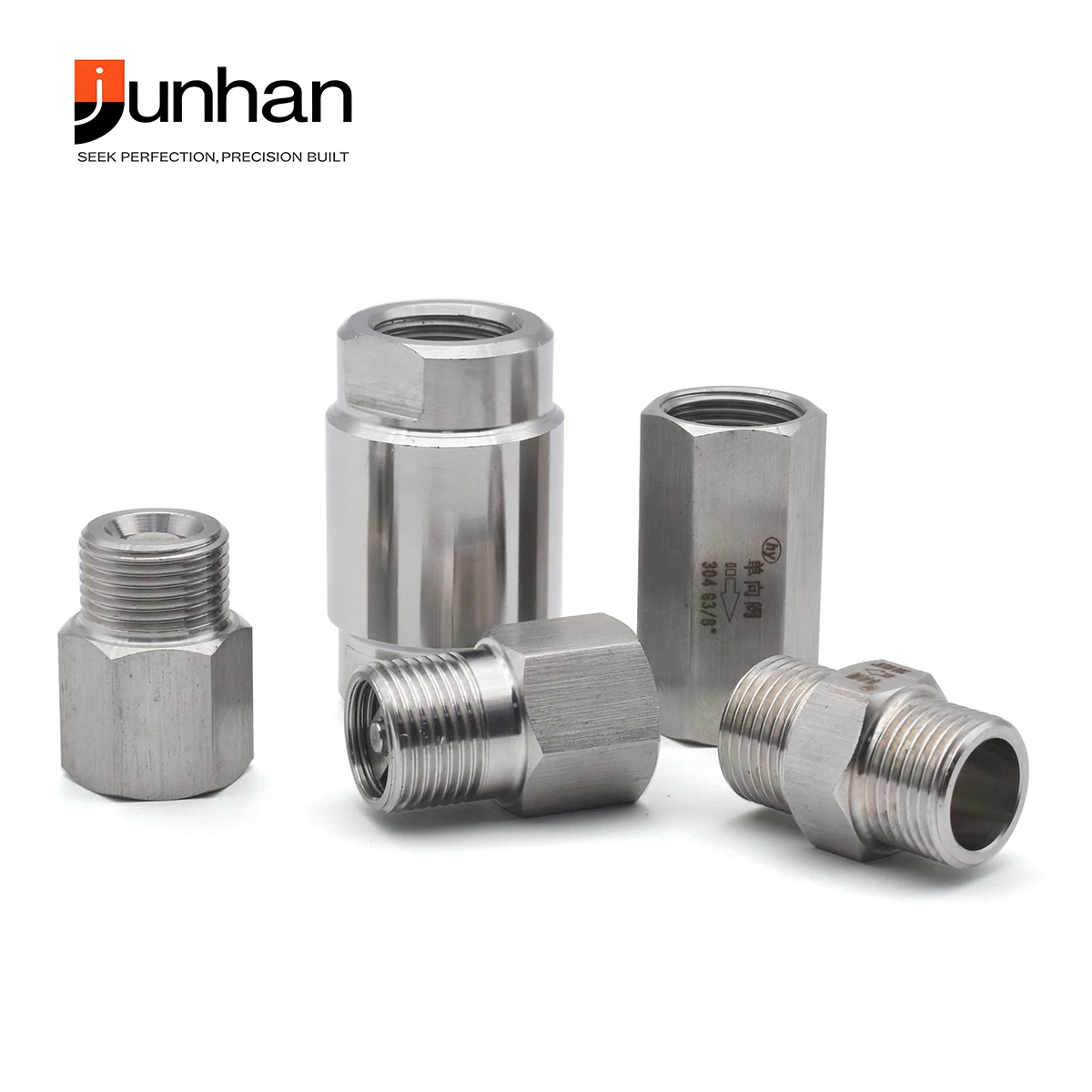 304 Stainless Steel Female Hex Check Valve 1/4" 3/8" 1/2" 3/4" 1" G BSPP High Pressure Straight Through Non Return