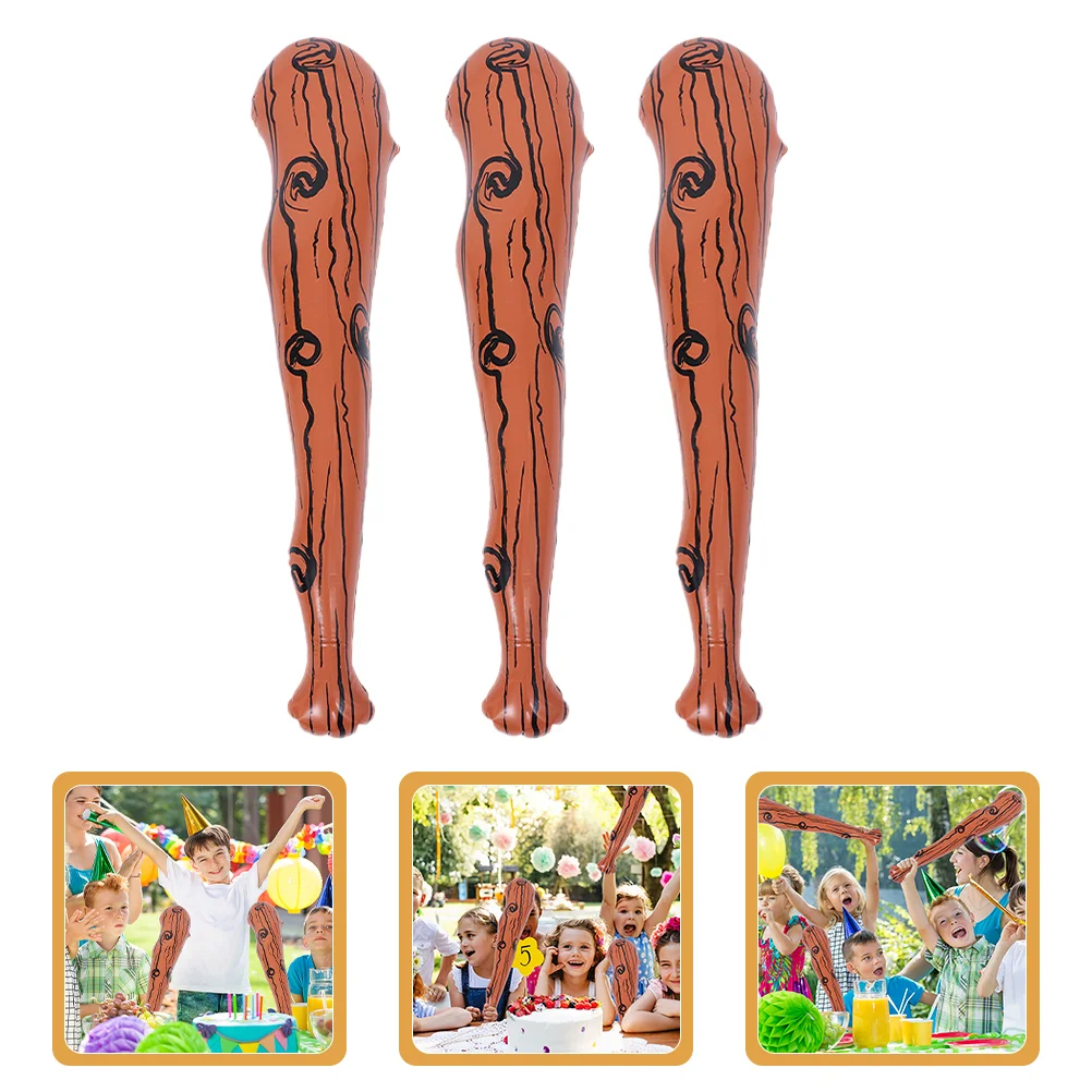 

3 Pcs Toy Inflatable Stick Cheering Kids Bat Brown Boy Birthday Party Decorations