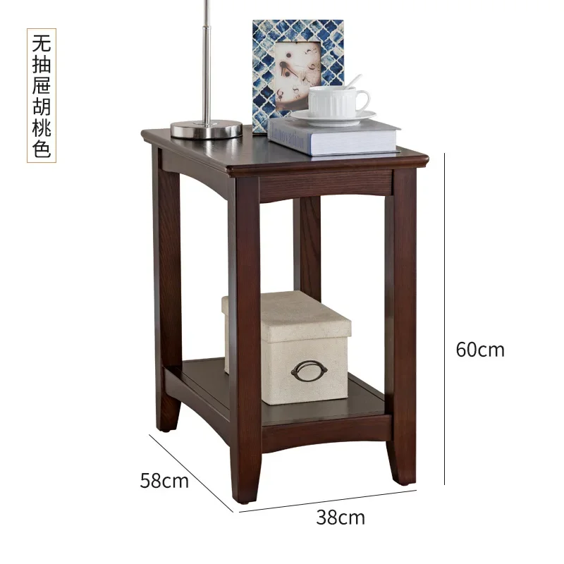 American solid wood edge, few corners, sofa gap, side cabinet with drawers, narrow and long side cabinet