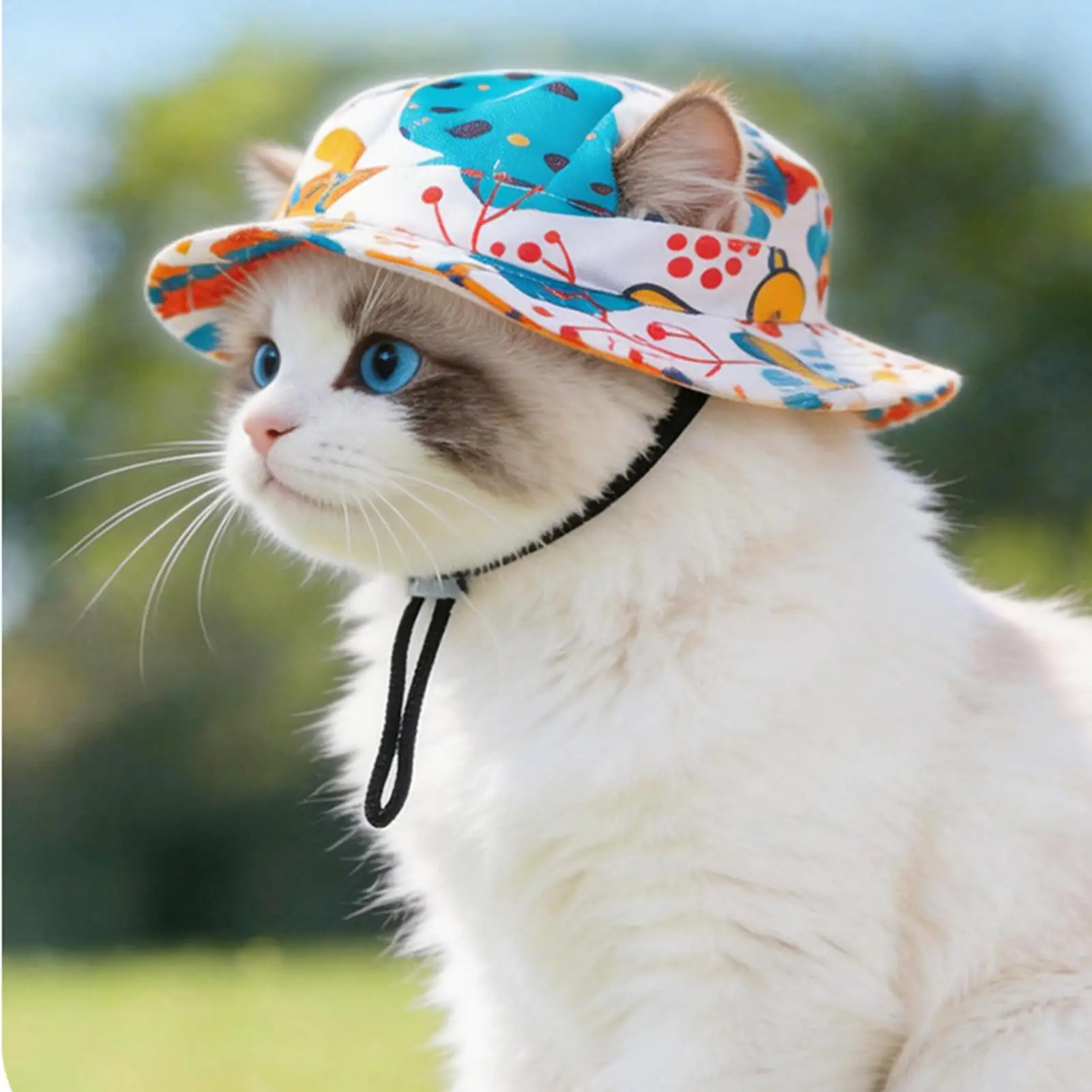 Cats Sunlight Blocking Round Brim Dog Cat Sun Protection Hat Pet Sun Hat For With Ear Holes For Outings Photography Sports