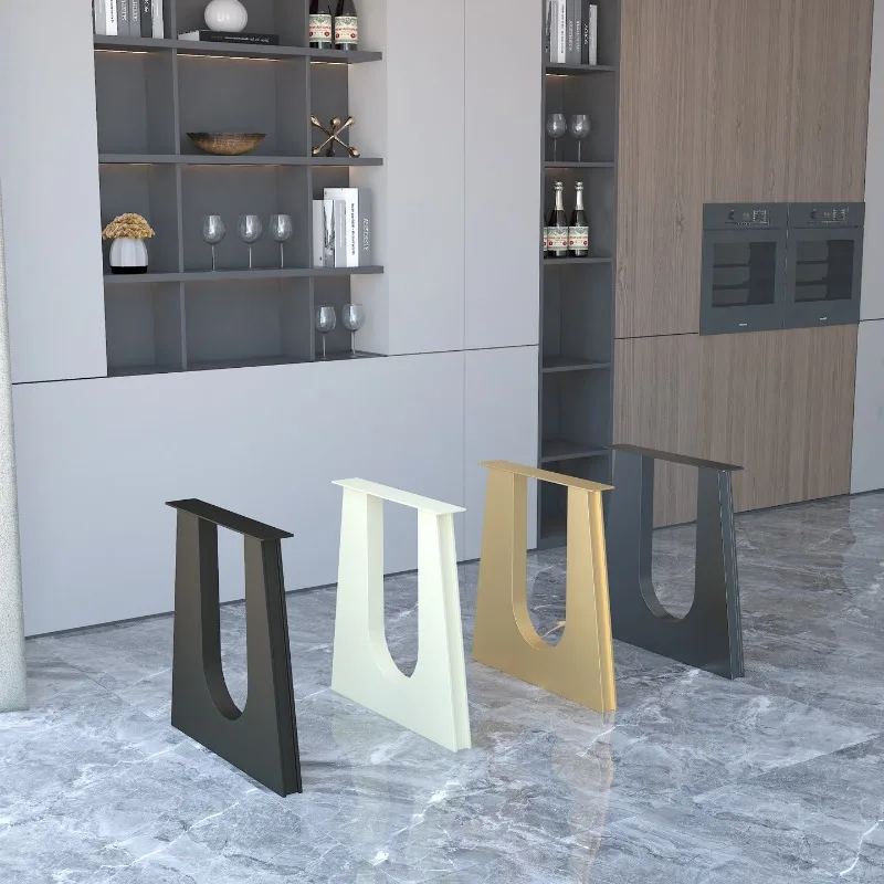 Industrial Curved Iron Table Legs Heavy Duty Metal Dining Table Base Frame Sturdy Kitchen Island Support Workstation Feet Stand