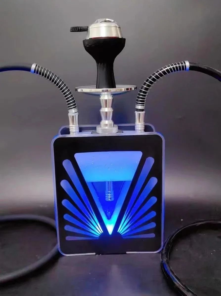 

Светодиодный светильник для кальяна, вечерние клубные акриловые арабские кальян, 2 шланга, трубка для наргилы, аксессуары для бара Cachimba Shesha